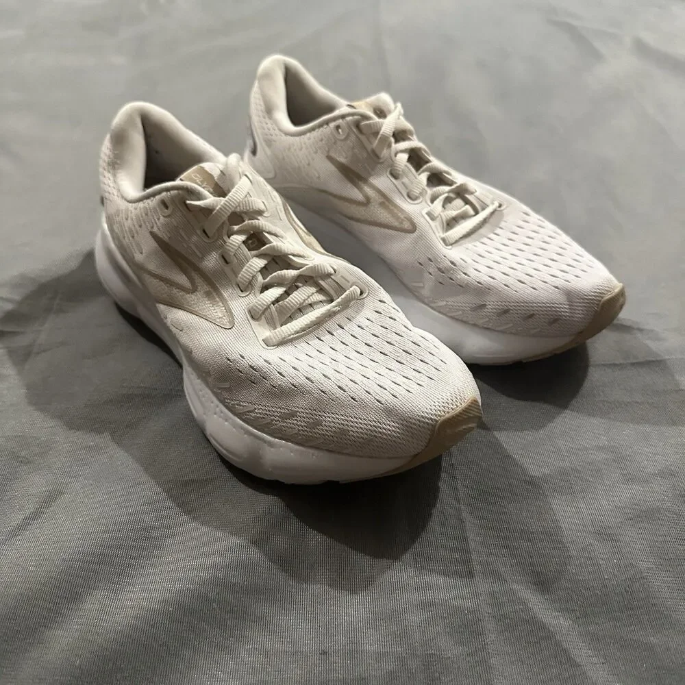 Brooks Glycerin 20 White Khaki Sneakers 1203691B122 Athletic Running Shoes 8B